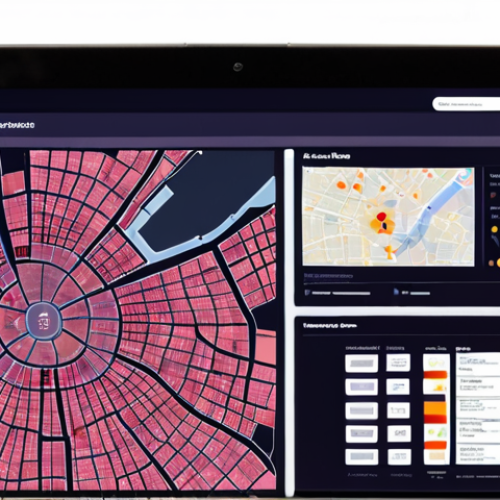 Home 11 **Prompt:** Open data portal interface showcasing crime statistics visualized as heatmaps on a city map. Citizens are interacting with the data on laptops and tablets, highlighting transparency and community engagement in data-driven decision-making. The style is modern and tech-forward, emphasizing accessibility and public accountability.