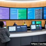 Home 20 시빅테크의 정책 실행 사례 - A vibrant city hall open data center scene showing diverse citizens of all ages and ethnicities inte...