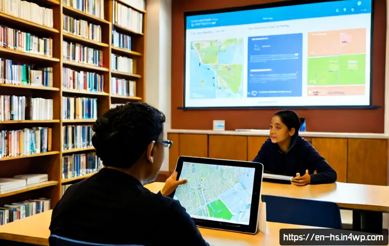 Home 17 시빅테크와 책임 있는 데이터 사용 - Photorealistic civic technology workshop in a bright modern public library, diverse adult residents ...